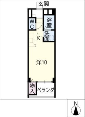 K COURT(ワンルーム/1階)の間取り写真