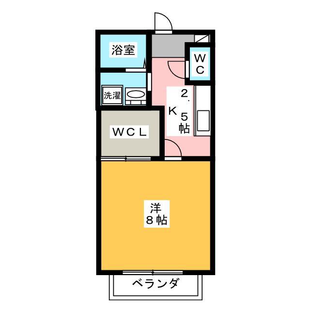 はぴねす(1K/1階)の間取り写真