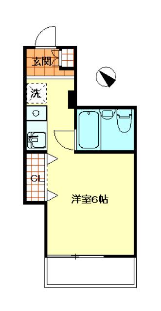 パストラルタナカ(ワンルーム/3階)の間取り写真