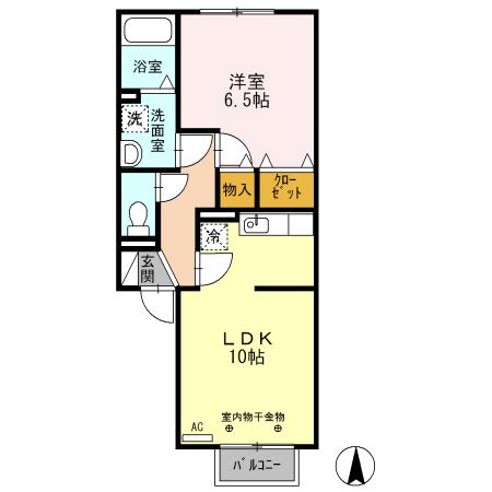 VILLAGEさくら A(1LDK/1階)の間取り写真