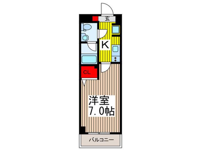 REXZY西川口AZIII(1K/1階)の間取り写真
