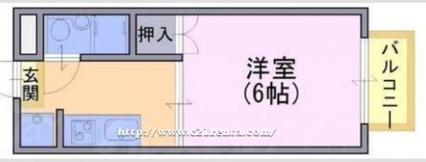 芙蓉ハイツ/2F(1K/2階)の間取り写真