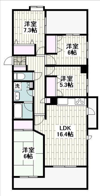 フリーリー守恒(4LDK/6階)の間取り写真