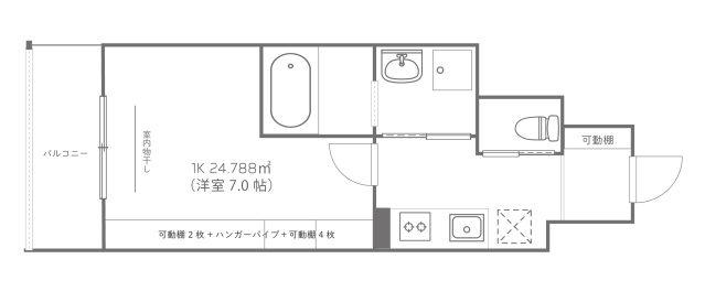 REVE曙(1K/3階)の間取り写真