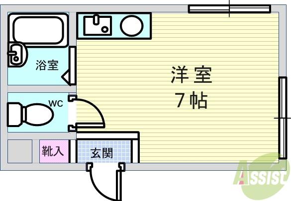 ウェルスタート曽根(ワンルーム/1階)の間取り写真
