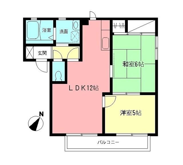 ラ・サカヤA(2LDK/2階)の間取り写真