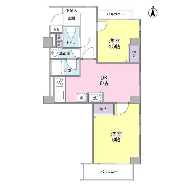 パストラール(2LDK/2階)の間取り写真