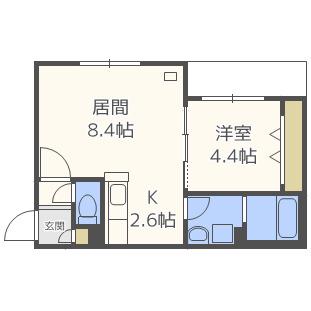 サフィニア七番館(1LDK/1階)の間取り写真