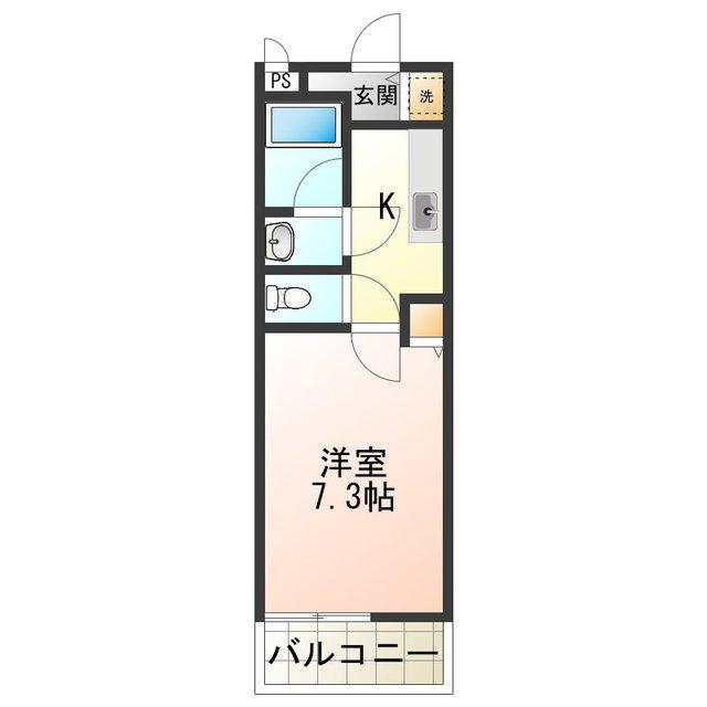 サンリゾート28(1K/2階)の間取り写真