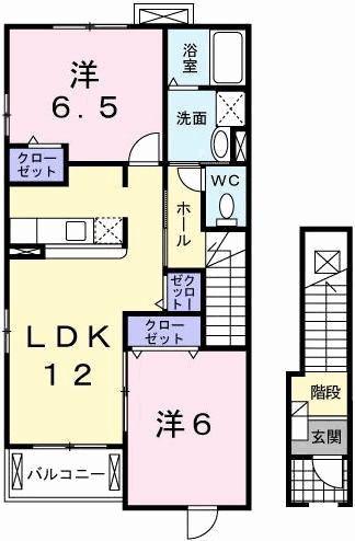 ネオグレイス(2LDK/2階)の間取り写真