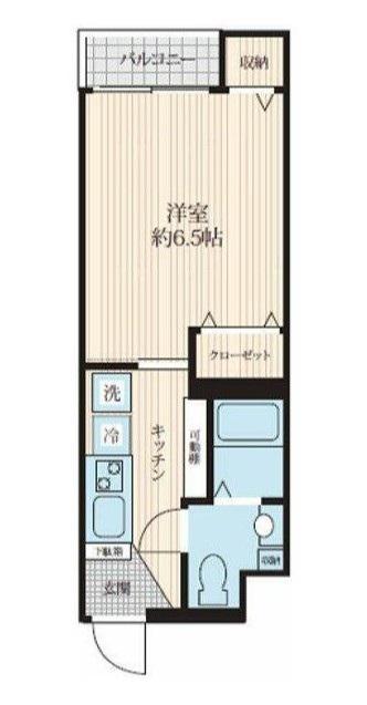 フォセット西川口(1K/4階)の間取り写真