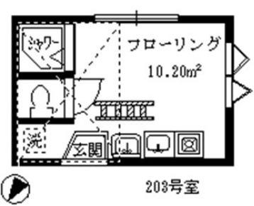 シエスタ沼袋(ワンルーム/2階)の間取り写真