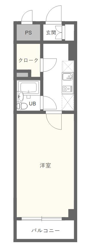 オーベル川崎(1K/6階)の間取り写真