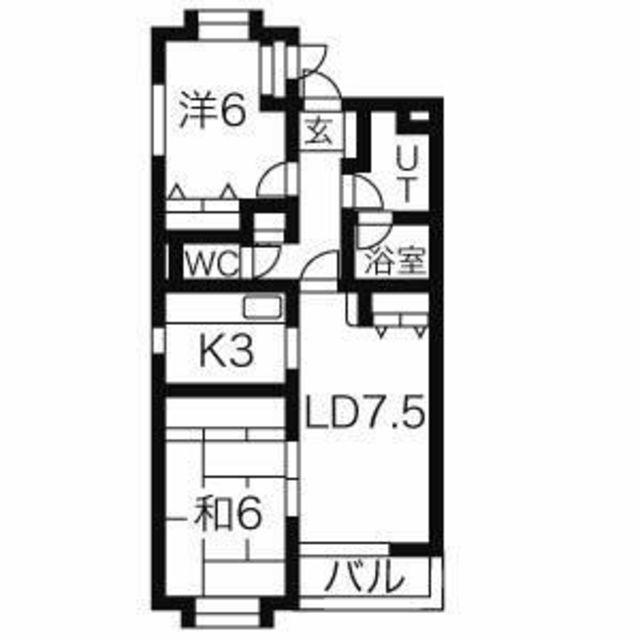 エクセレント中野(2LDK/1階)の間取り写真