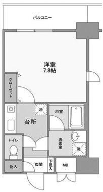セレーノ品川(1K/3階)の間取り写真