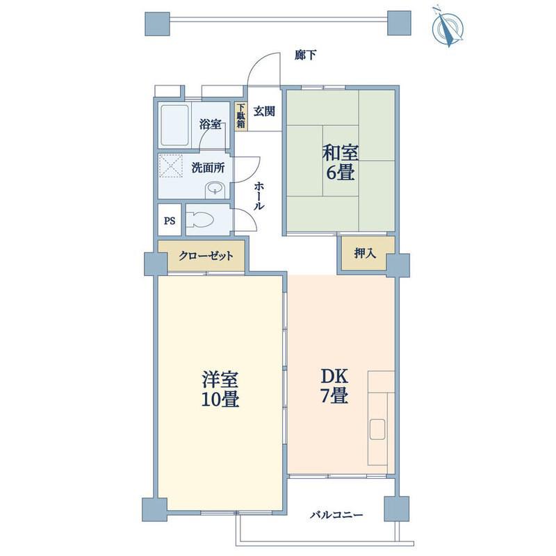 南砂8号棟(2LDK/12階)の間取り写真