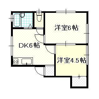 コーポKAJIURA(2DK/2階)の間取り写真