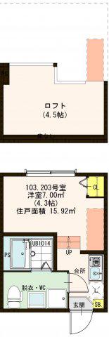メゾン TAKANA(ワンルーム/2階)の間取り写真