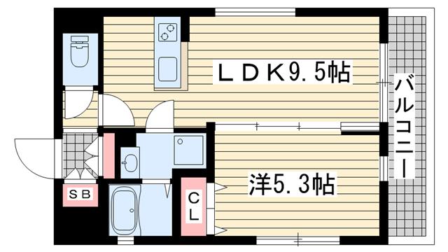 ワコーレルーミー東川崎(1LDK/2階)の間取り写真