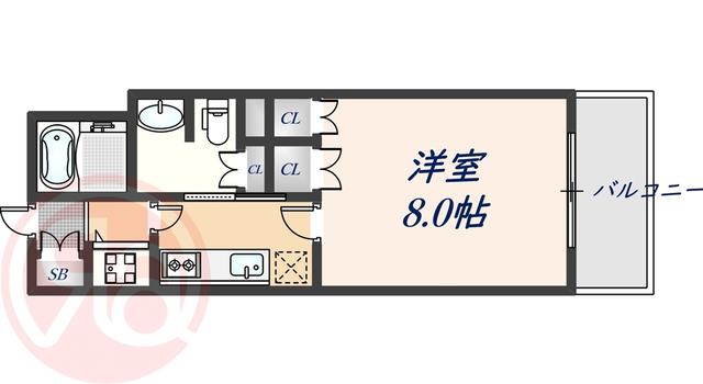 リーガル靭公園南(1K/5階)の間取り写真