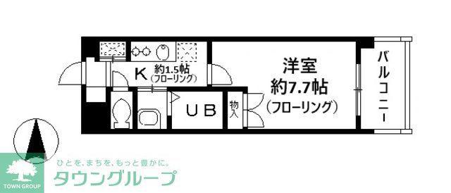 FINE CALL TB-01(1K/1階)の間取り写真