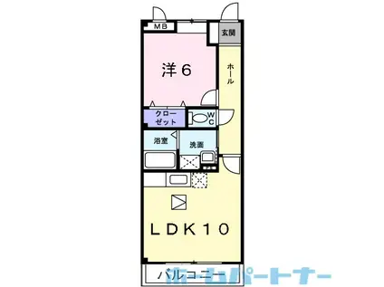 ヴィラージュ・コート(1LDK/2階)の間取り写真