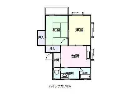 ハイツナカソネA(2DK/2階)の間取り写真