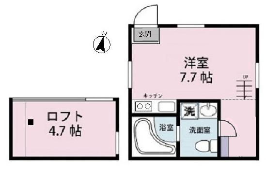 ビリーブ阿佐ヶ谷(ワンルーム/2階)の間取り写真