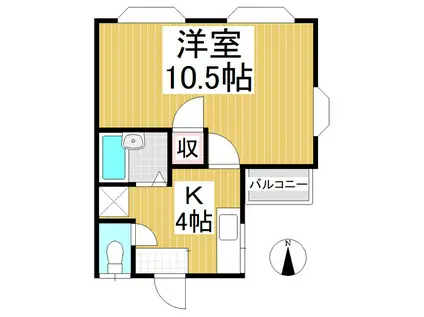 クオリティーハウス若宮A棟(1K/1階)の間取り写真