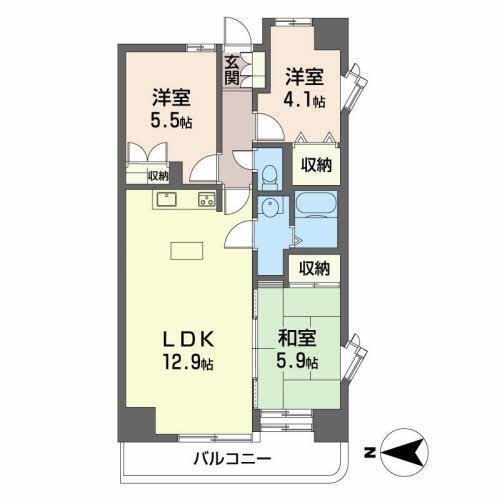 朝日プラザ十番丁(3LDK/8階)の間取り写真