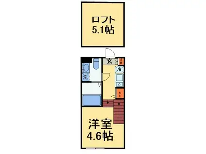 ハーモニーテラス東堀切II(1K/1階)の間取り写真