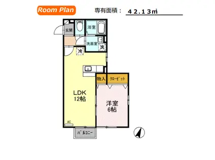 ボナールの杜(1LDK/2階)の間取り写真