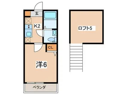 アザーレ・キュリオス横浜(1K/1階)の間取り写真