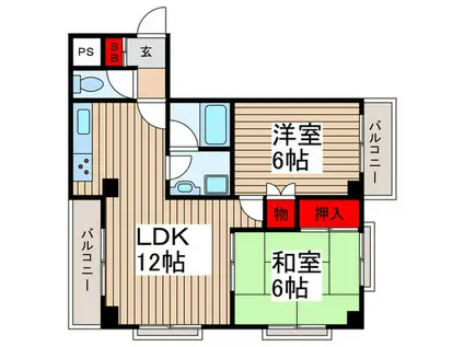 プレステージ浦和(2LDK/2階)の間取り写真