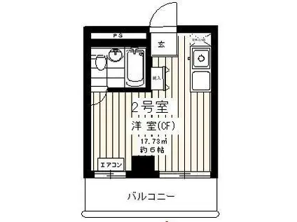 プラム春日部(ワンルーム/6階)の間取り写真