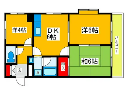 メゾン岩崎(3DK/2階)の間取り写真