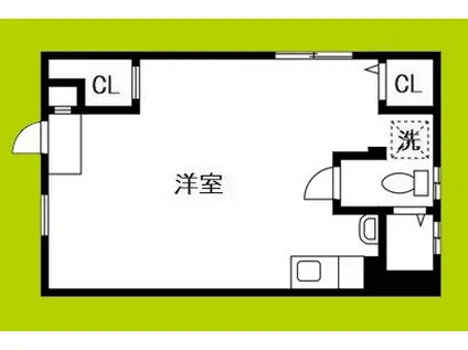 大野ハイツ(ワンルーム/4階)の間取り写真