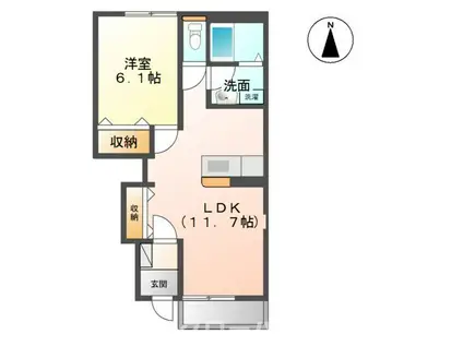 クルール(1LDK/1階)の間取り写真