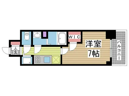 エスリード神戸ハーバーテラス(1K/13階)の間取り写真