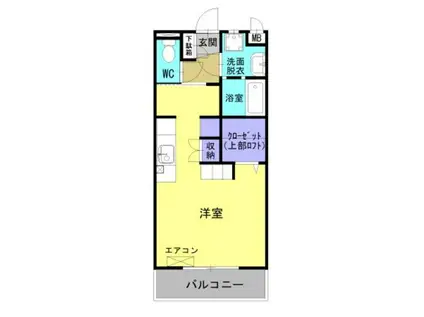 太田4丁目Fマンション(ワンルーム/4階)の間取り写真