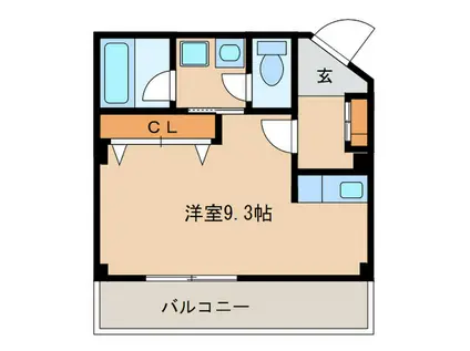 コモン尾花(ワンルーム/4階)の間取り写真