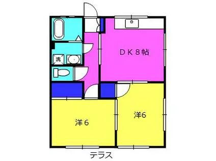 和光ハイツ2(2DK/1階)の間取り写真