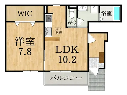 ラ・ヴィーダ くら(1LDK/1階)の間取り写真