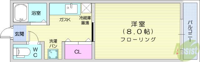 プチコーポ(1K/2階)の間取り写真