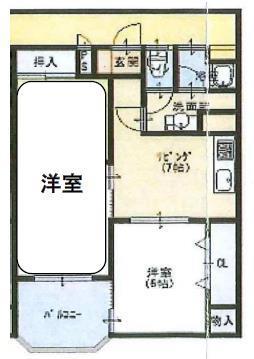 シャトー東香里(2LDK/3階)の間取り写真