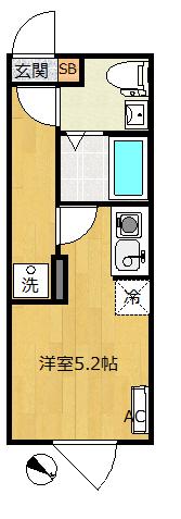 グランディール新小岩(ワンルーム/4階)の間取り写真