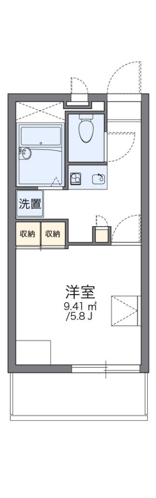 レオパレス銀河(1K/2階)の間取り写真