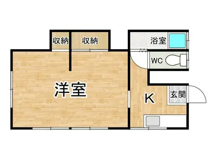 泉台ハイツ(1K/1階)の間取り写真