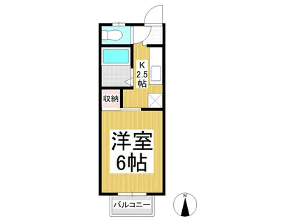 サンハイツ大屋(1K/2階)の間取り写真