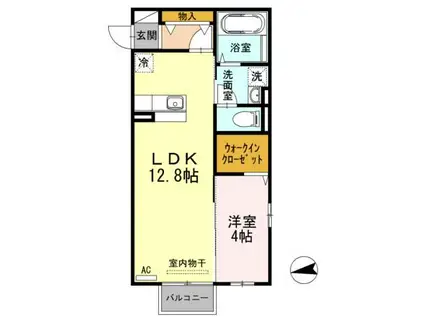 DEAR ROOMサチ(1LDK/2階)の間取り写真